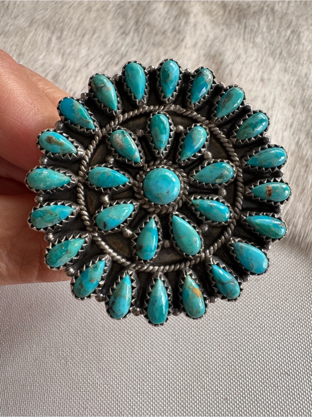 Turquoise Cluster Statement Ring